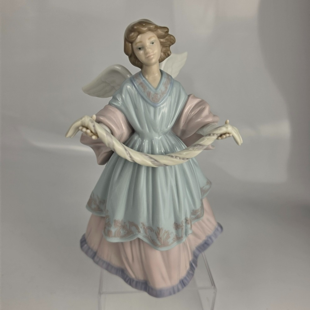 Lladro 6125 Joyful Offering Angel Tree Topper Porcelain Figurine Retired 1993
